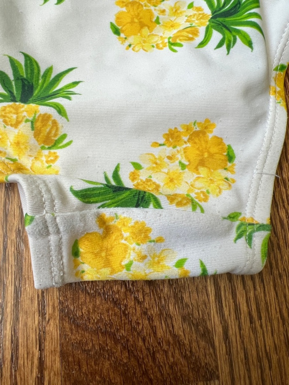 Old Navy Girls White Long-Sleeve One-Piece Swimsuit with Yellow Pineapple Print - Picture 6 of 8